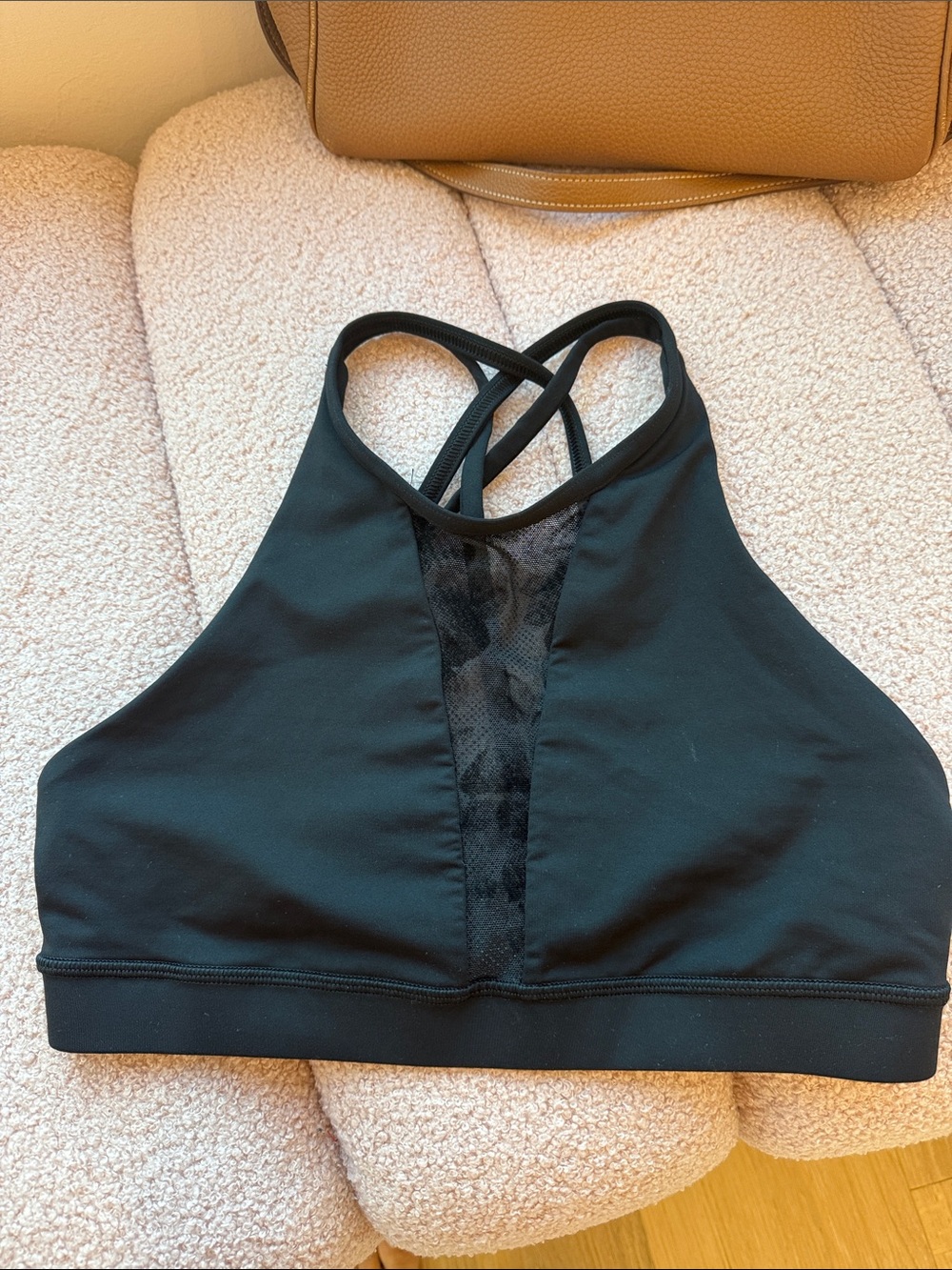 lululemon athletica Black High-Neck Mesh-Panel Sports Bra
